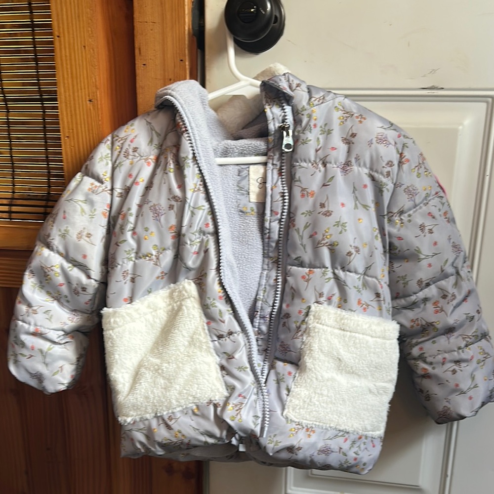 Floral Kids Jacket with White Accents